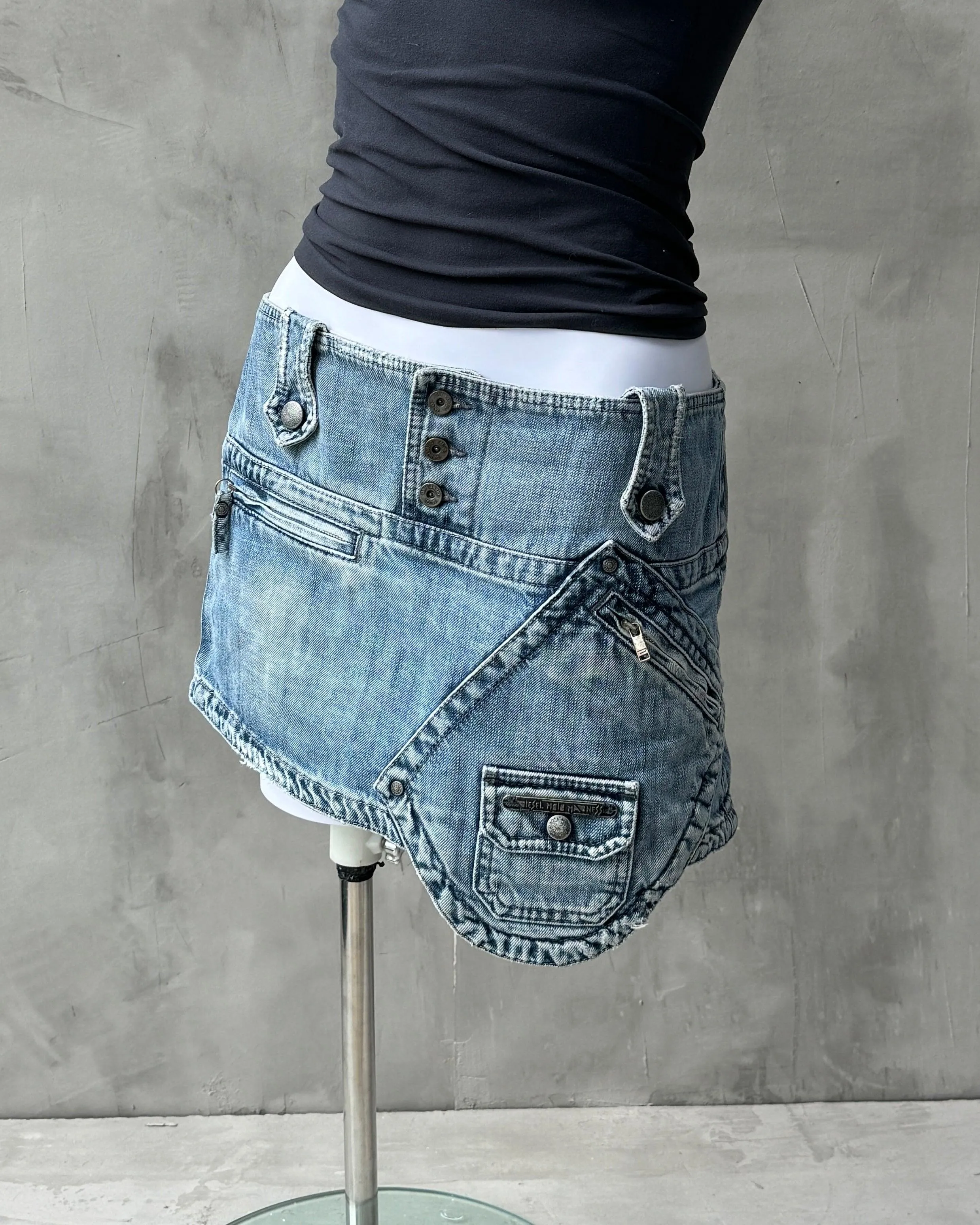 DIESEL 90'S OVERSIZED POCKET DENIM MINI SKIRT