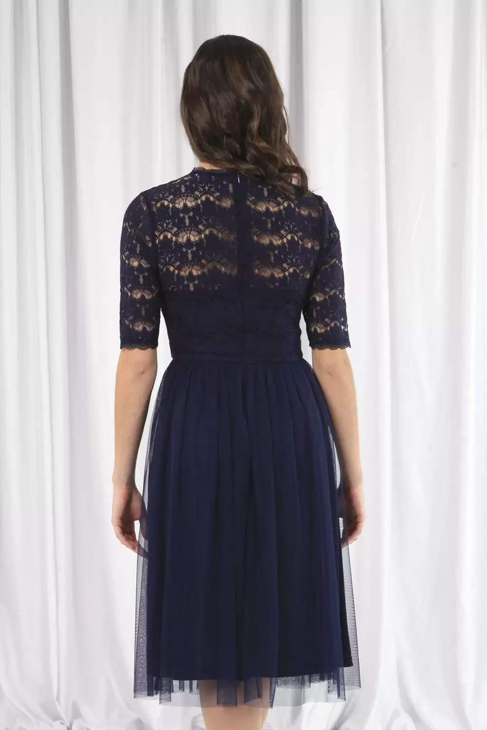 Double Second Lace Dress With Tulle Skirt