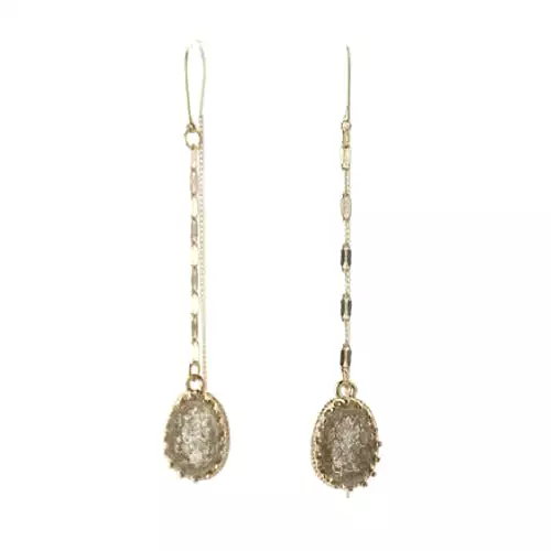 Druzy Style Chain Drop Earrings