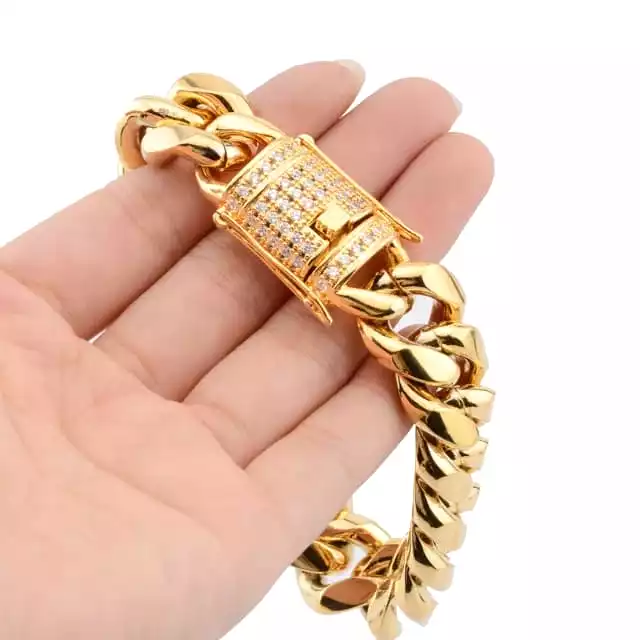 Dubai Gold plated Chennai lock Bracelet chain by IDH Jewellery -IDH001GB