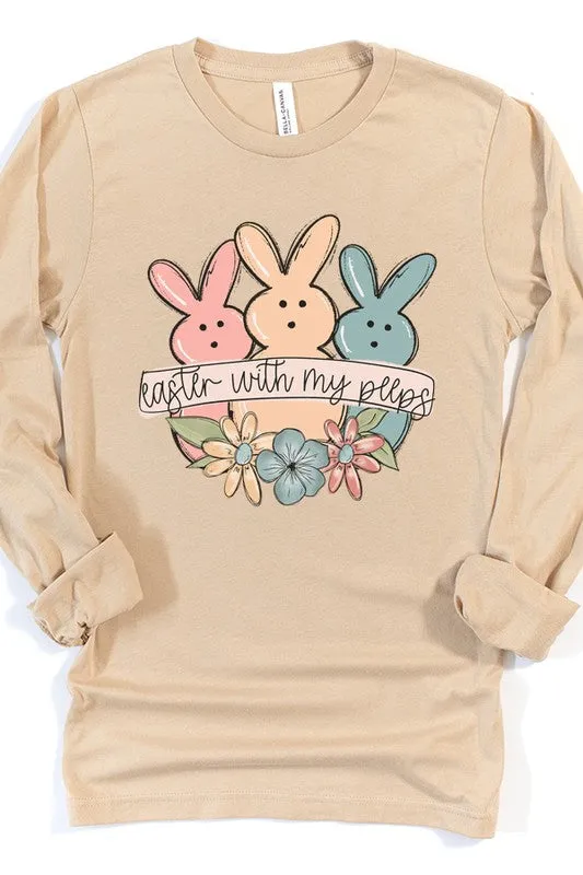 Easter With My Peeps Bunnies Long Sleeve Top