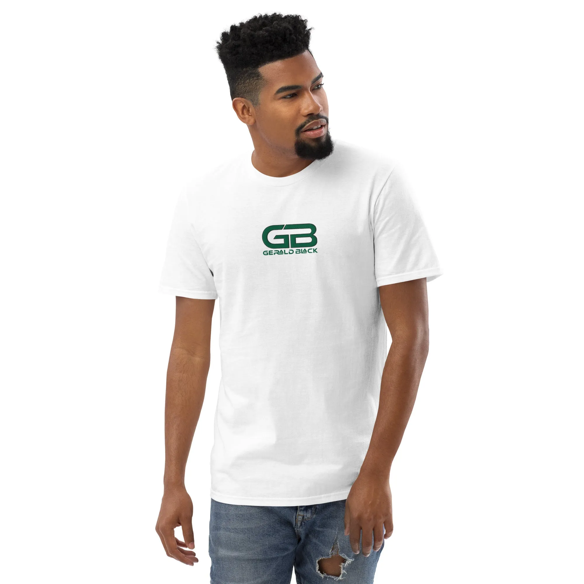 Embroidered Short-sleeve Gerald Black Statement T-Shirt for Unisex