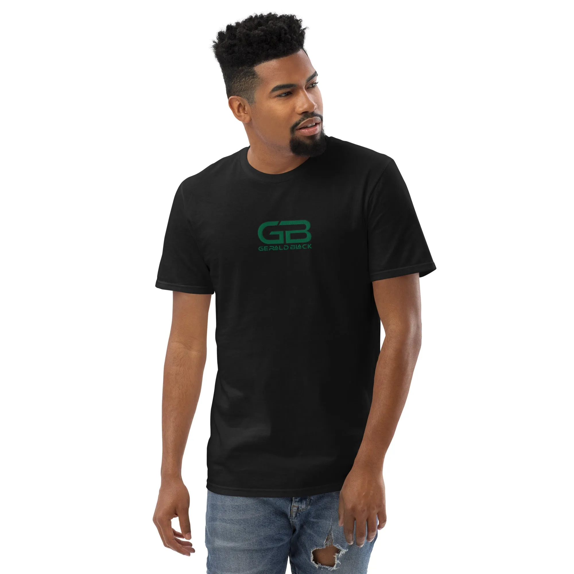 Embroidered Short-sleeve Gerald Black Statement T-Shirt for Unisex