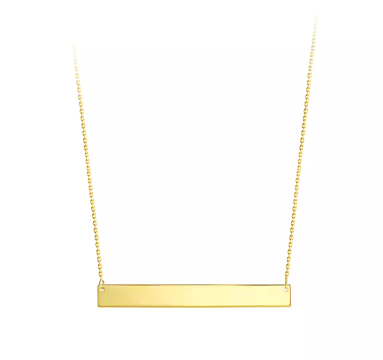 Engravable Bar- 10k Gold Bar Necklace