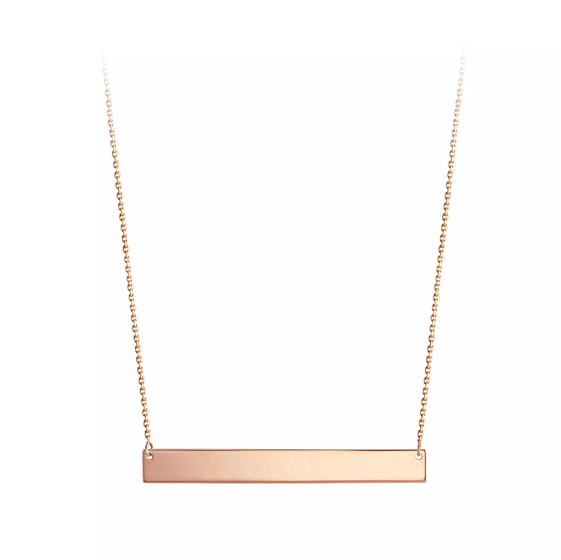 Engravable Bar- 10k Gold Bar Necklace