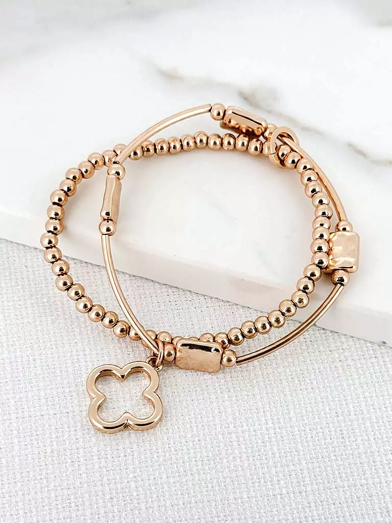 Envy Cut Out Clover Bracelet - Gold