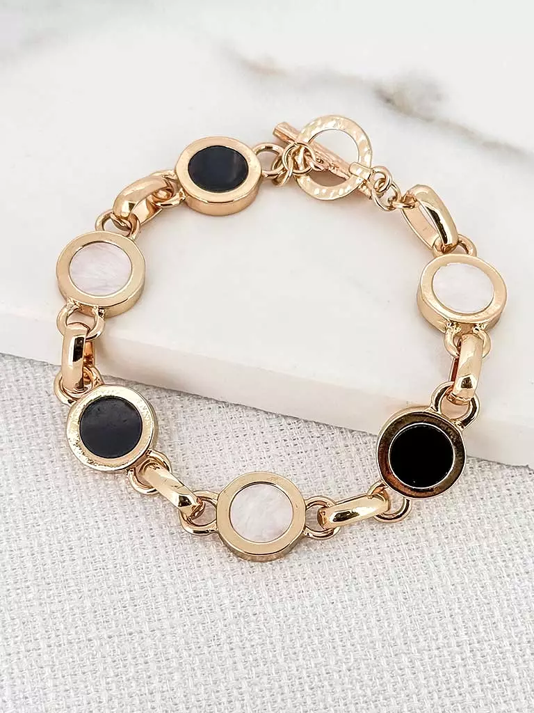 Envy Disc T-Bar Bracelet - Gold