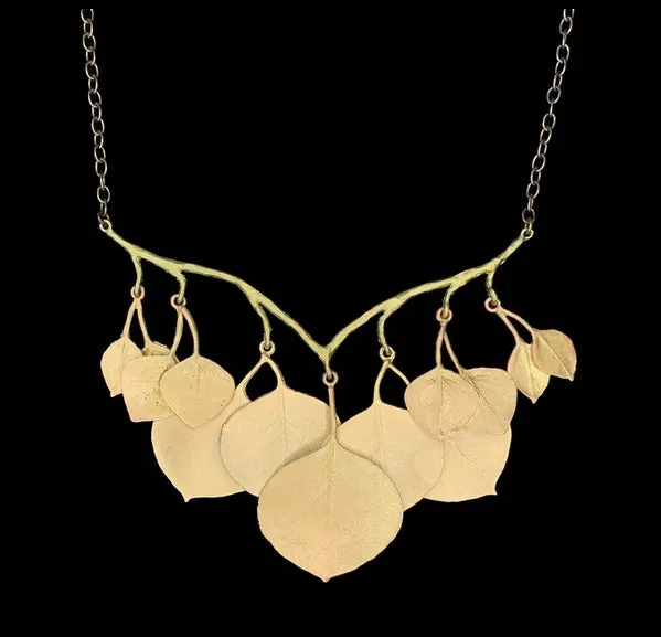 Eucalyptus Round Leaf 18 Inch Branch Necklace by Michael Michaud