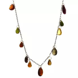 Fall Sapphire Drop Necklace