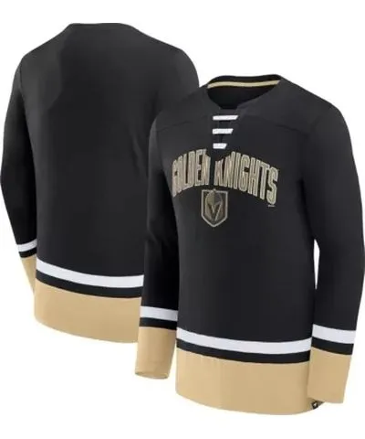 Fanatics Men's NHL Fanatics Vegas Golden Knights Back Pass Lace-Up Long Sleeve T-Shirt