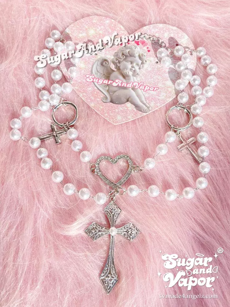 Fayette Layered Pearls Cross Choker