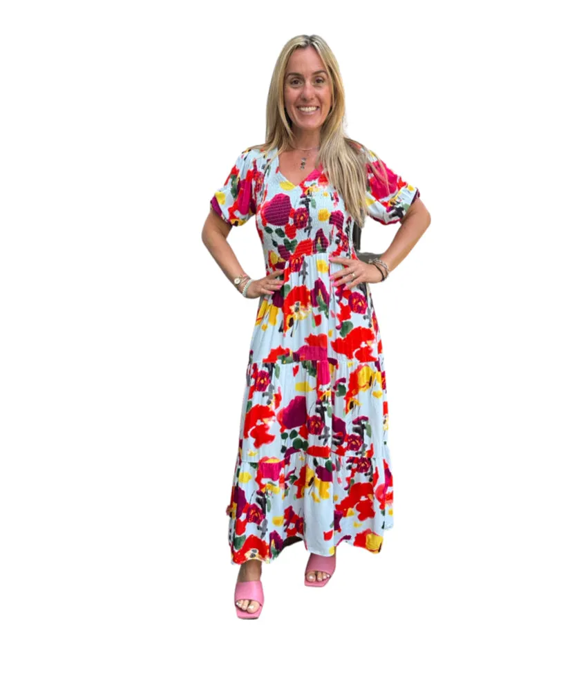 FO7056 Smudge Floral Dress