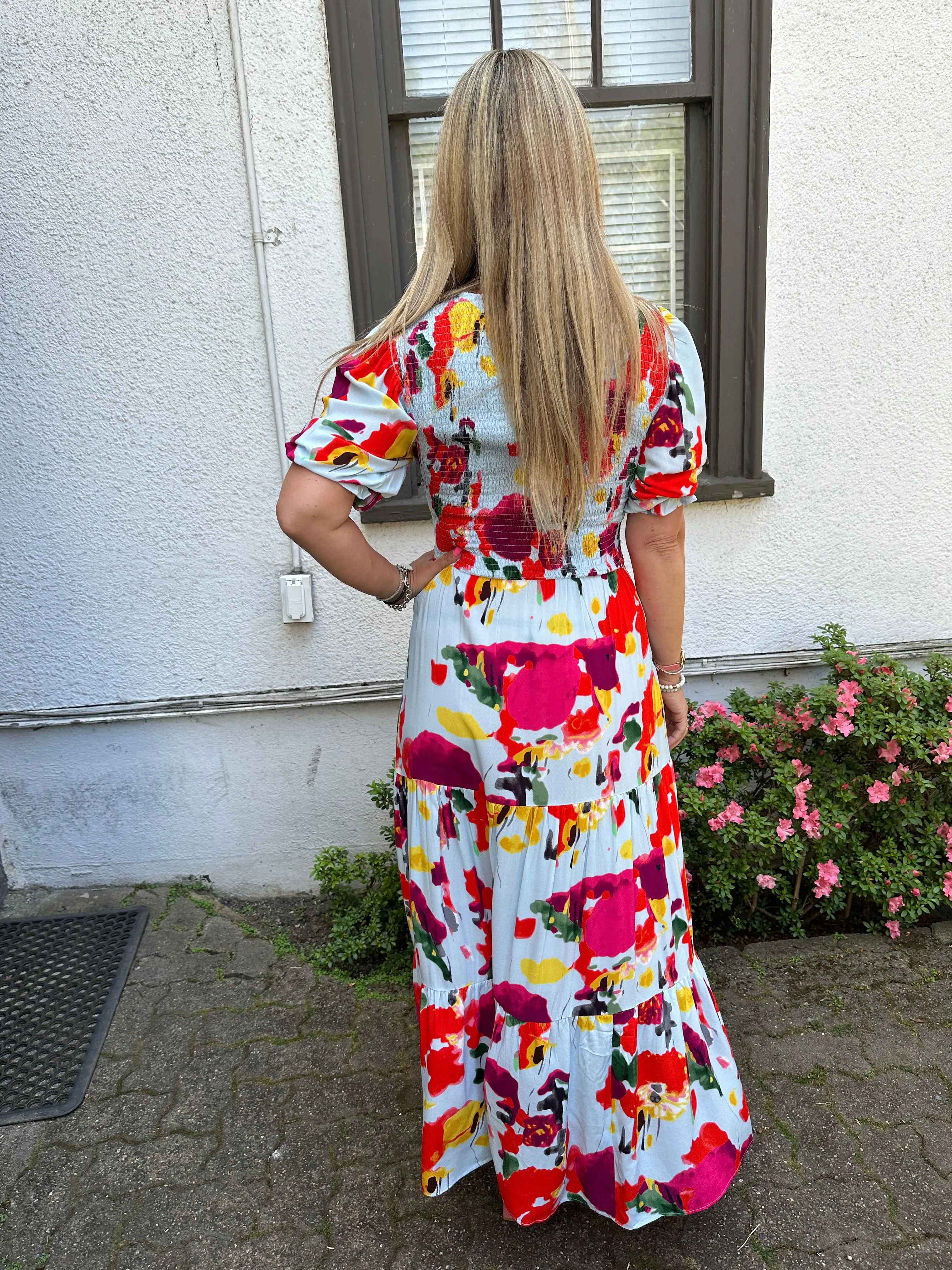 FO7056 Smudge Floral Dress