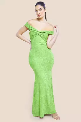 Goddiva Front Knot Twist Maxi Dress