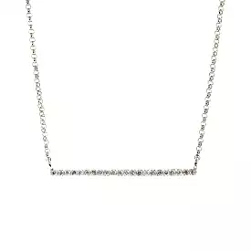 Gold & Pave Diamond Single Row Bar Necklace