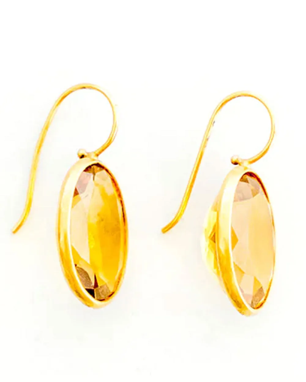 Gold Faceted Citrine Earrings