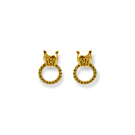 GOLD PANTHER EARRINGS MICRO