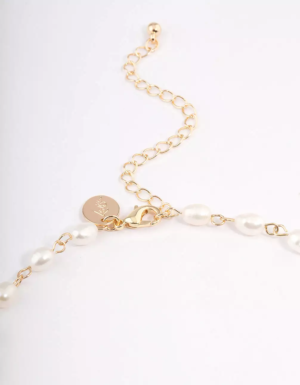 Gold Plated Freshwater Pearl Station Drop Necklace