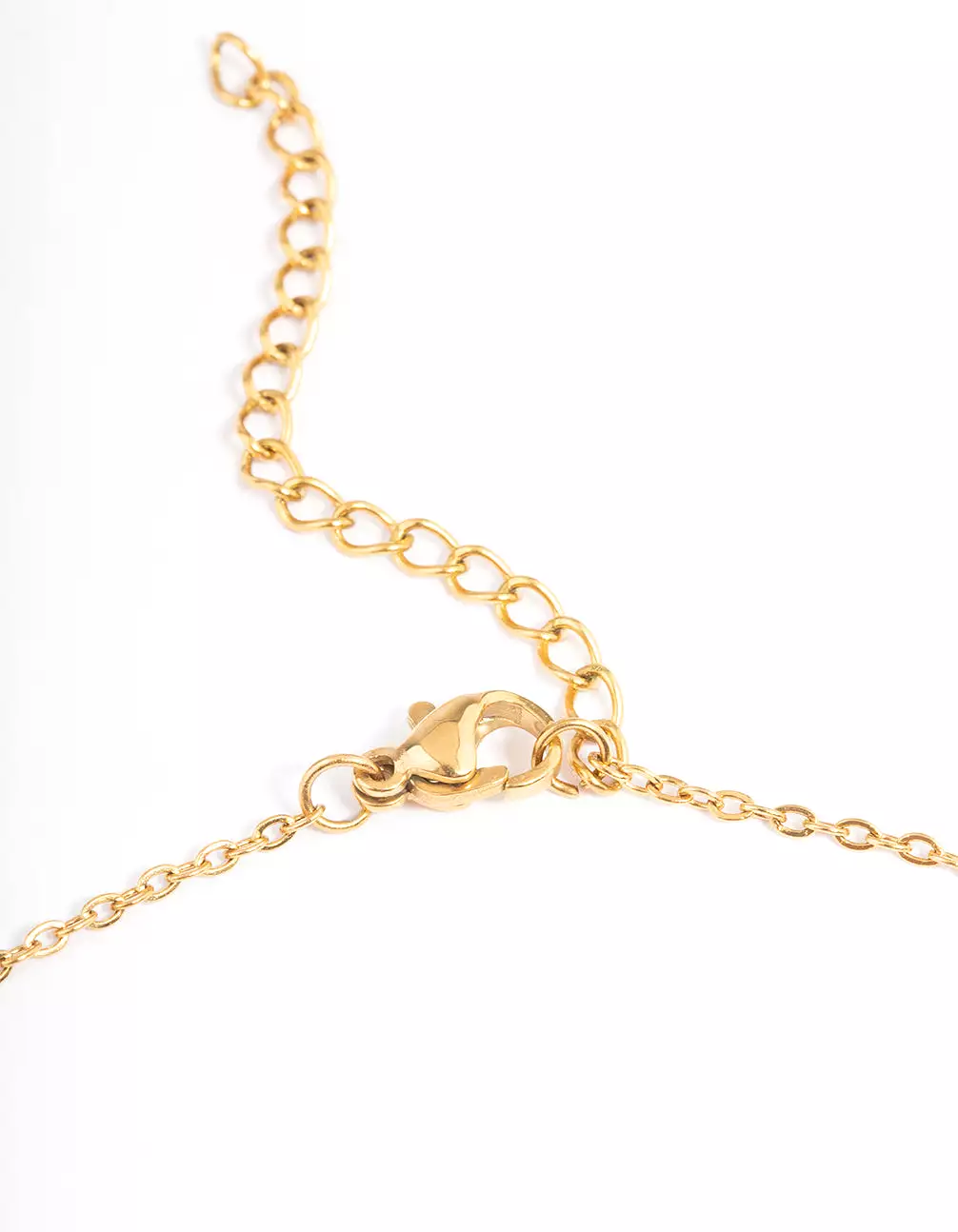 Gold Plated Stainless Steel Cubic Zirconia Drop Fine Chain Necklace