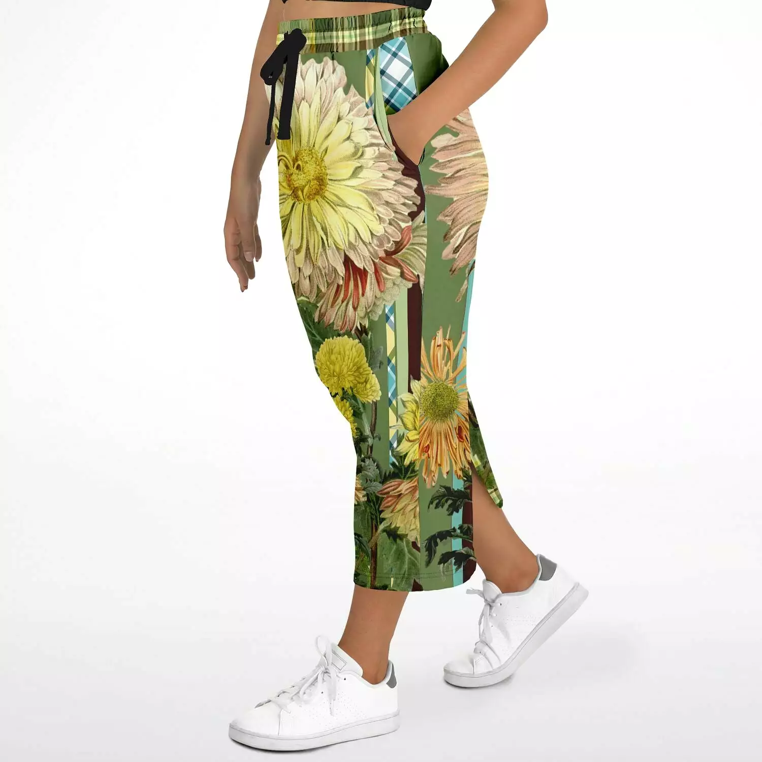 Green Caravan Floral Eco-Poly Long Pocket Skirt