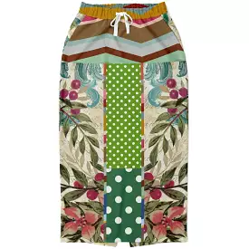 Green Peacock Eco-Poly Long Pocket Skirt