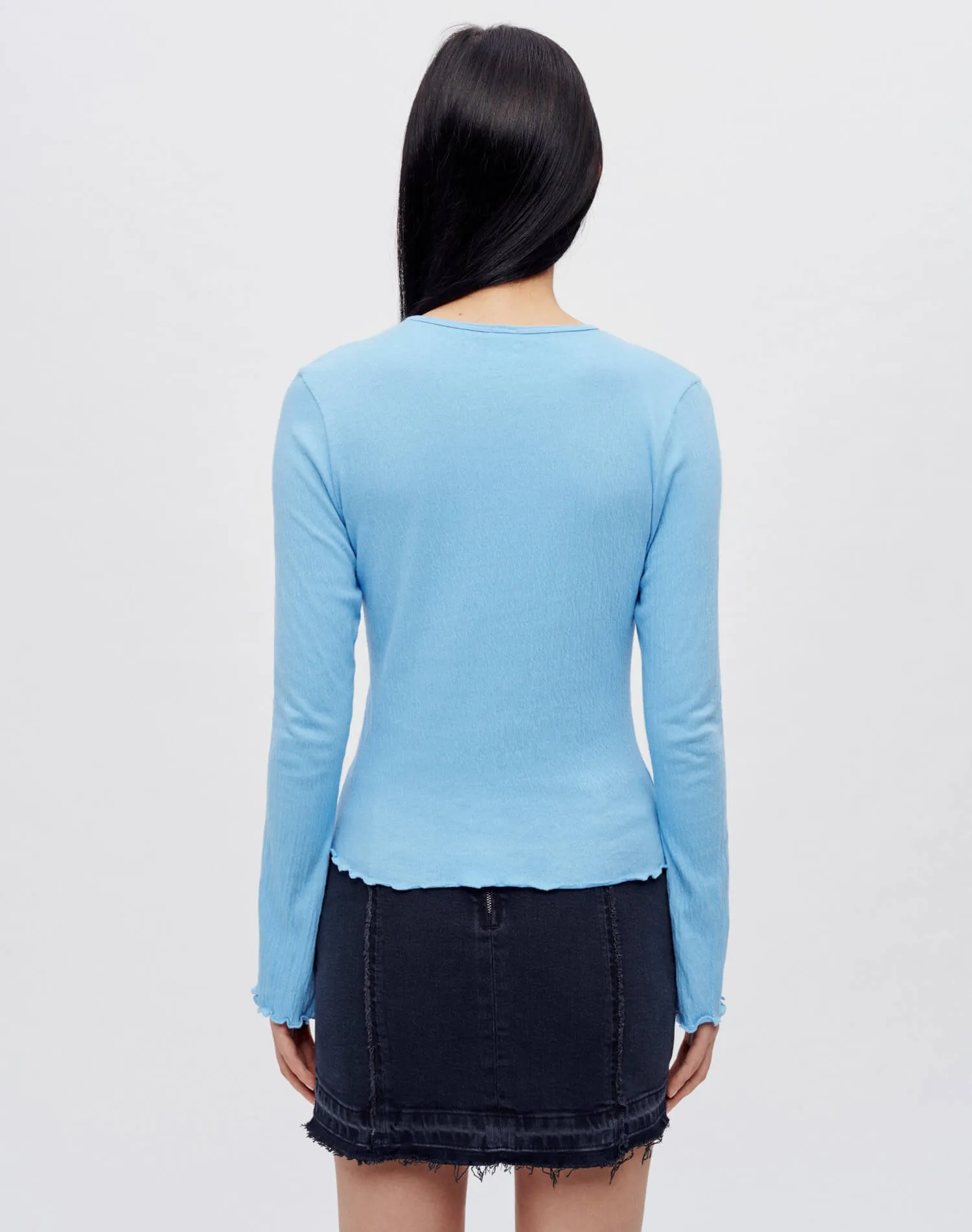 Hanes Crinkle Bell Long Sleeve - Carolina Blue