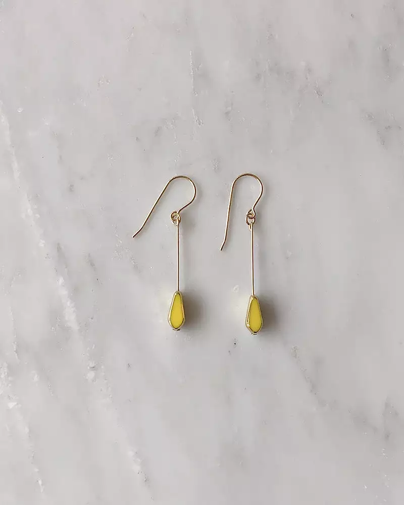 I. Ronni Kappos Yellow Tear Drop Earrings