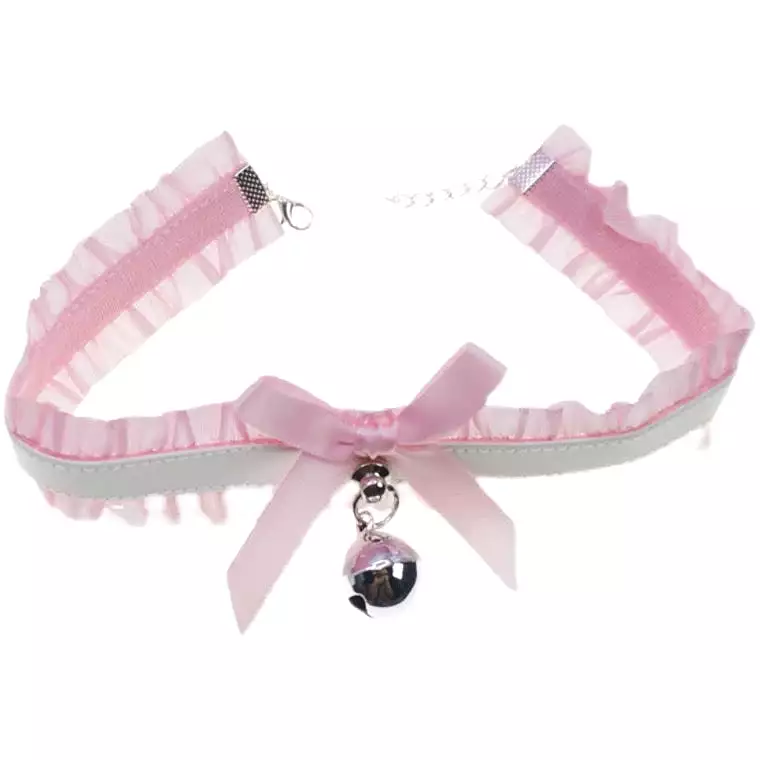 JAPANESE LOLITA PINK PU LACE CHOKER BY90161