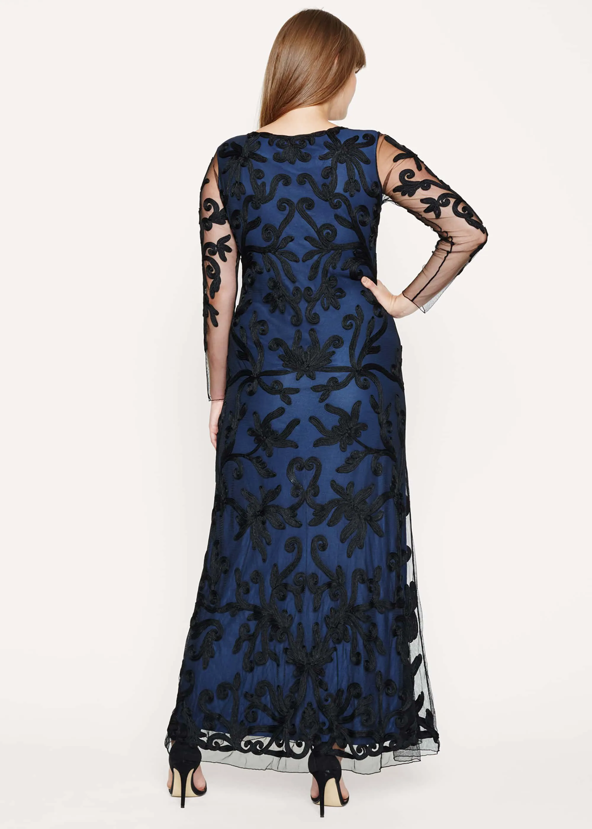 Jenna Tapework Lace Maxi Dress