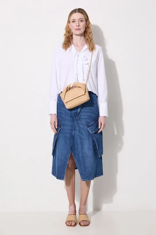 JW Anderson denim skirt Cargo Pocket Midi Skirt navy blue color DK0021.PG1560.800