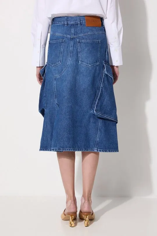 JW Anderson denim skirt Cargo Pocket Midi Skirt navy blue color DK0021.PG1560.800