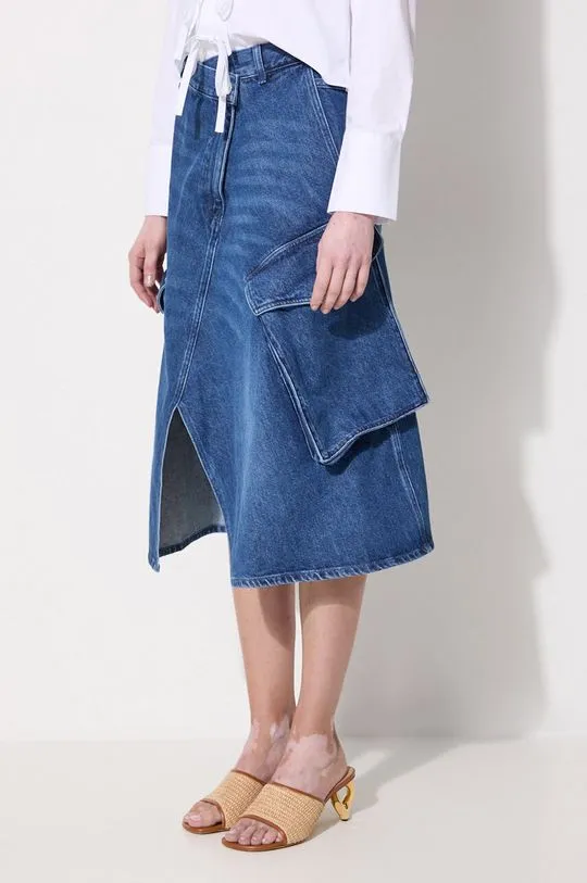 JW Anderson denim skirt Cargo Pocket Midi Skirt navy blue color DK0021.PG1560.800