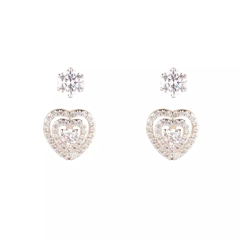 KNIGHT & DAY - Micropave Heart Earring Set