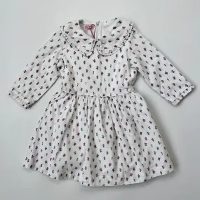 La Coqueta White Floral Print Dress With Frill Collar: 7 Years