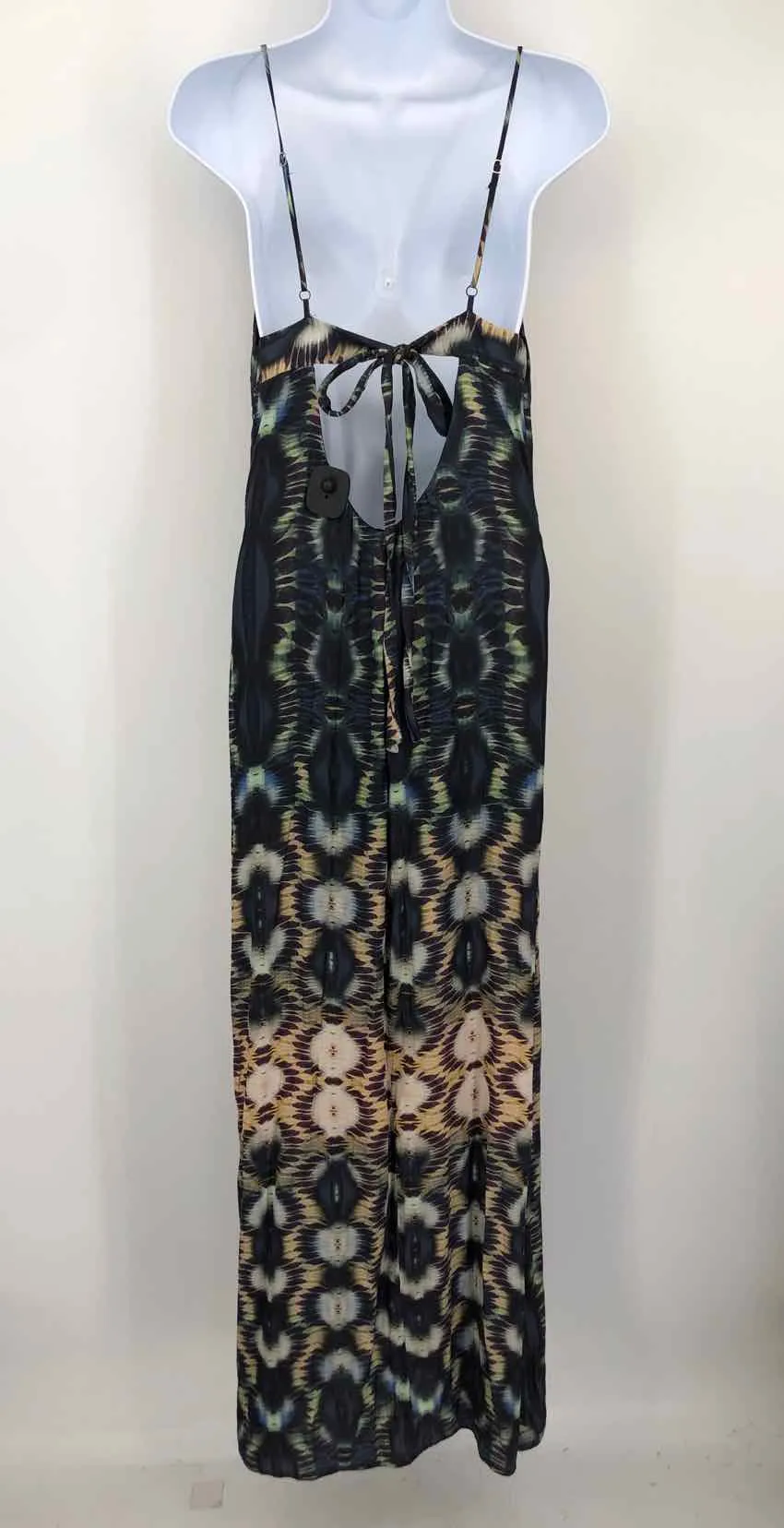 LAVENDER BROWN Navy Olive Multi Print Maxi Length Size SMALL (S) Dress