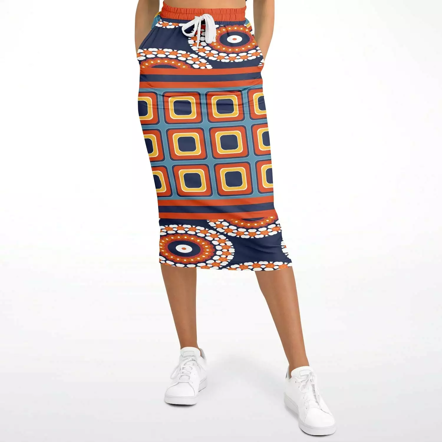 Le Cadeau Eco-Poly Long Pocket Skirt