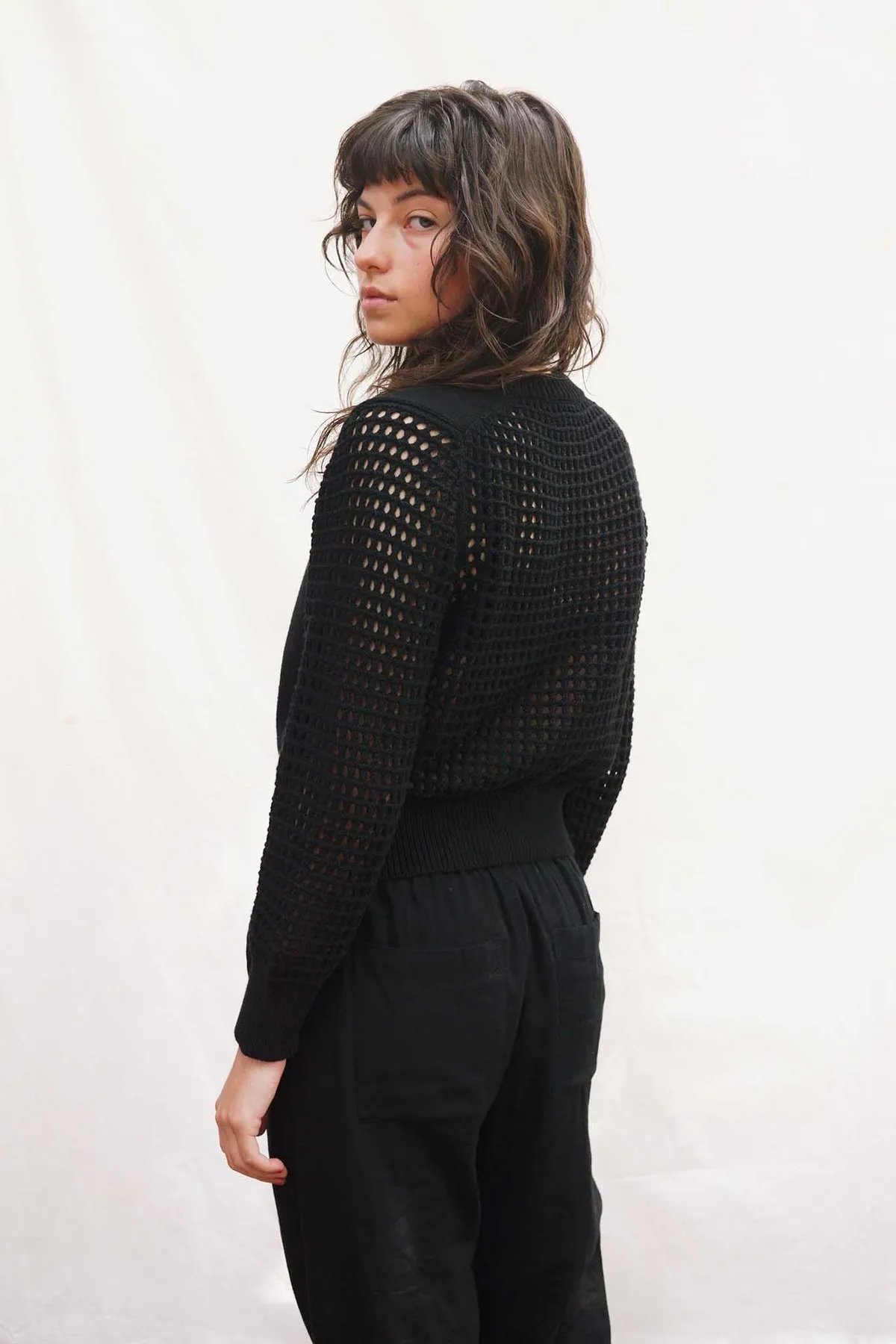 Lido Mesh Sweater - Black