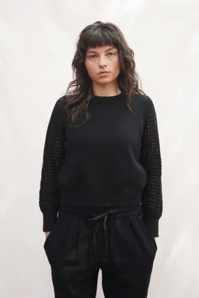 Lido Mesh Sweater - Black