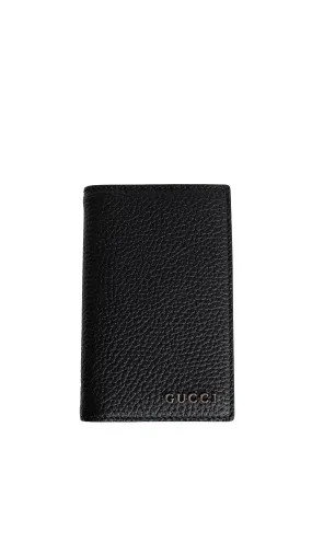 Long Card Case With Logo - Black