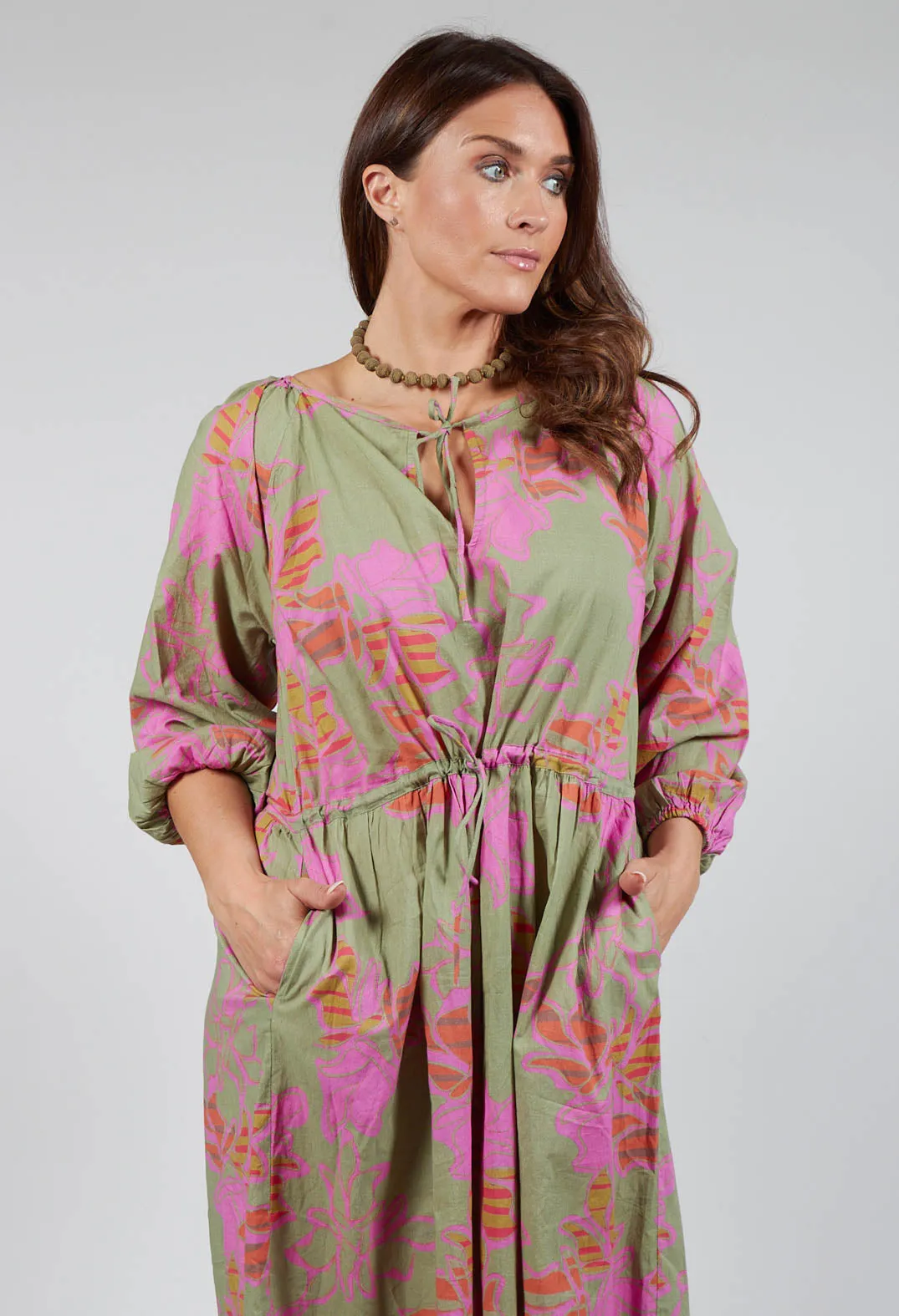 Long Sleeve Mamasita Dress with Pink Floral Print