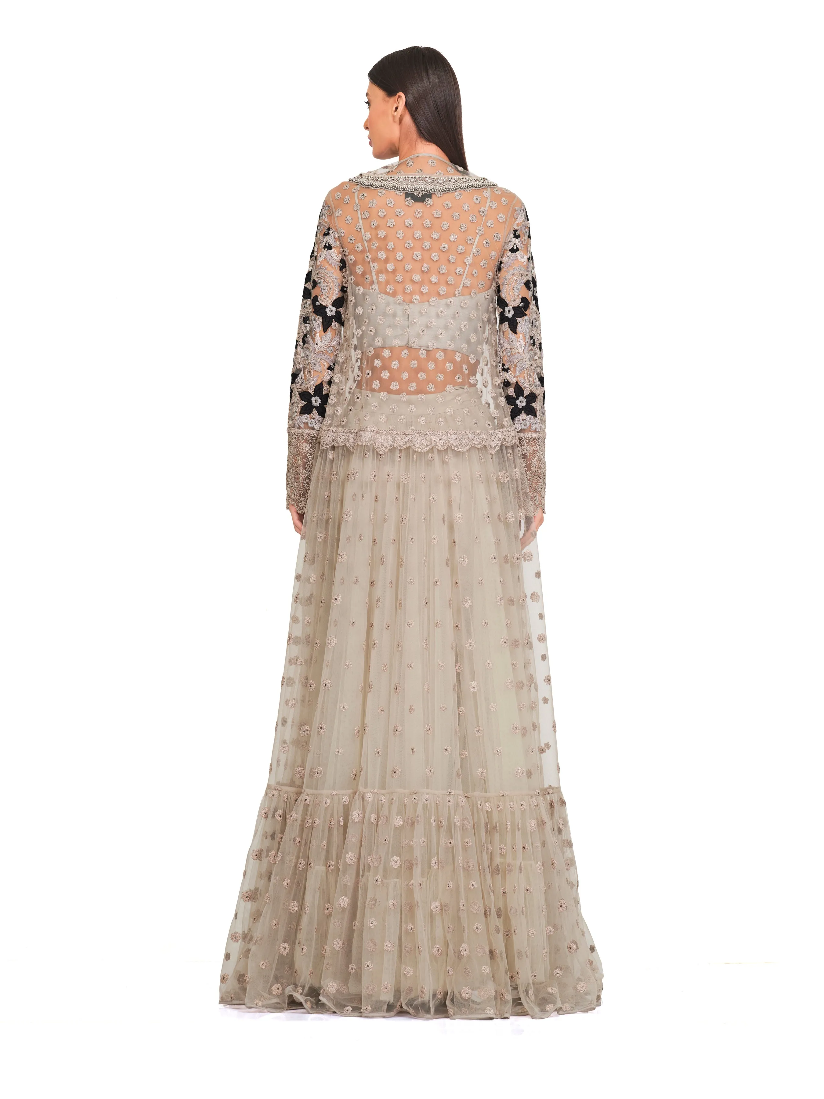 Long Tunic with Patchwork Embroidery & Lightly Embellished Neckline