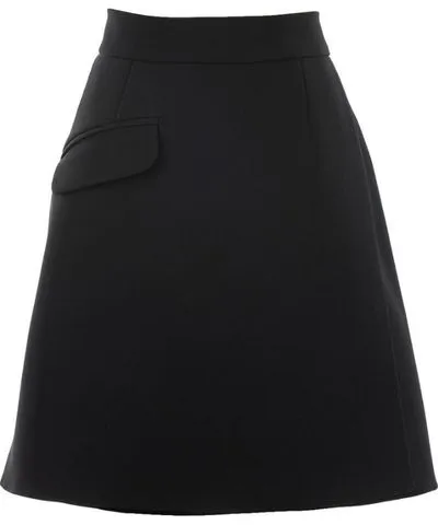 Mammu Couture Women's Black Skirt Amelia With Pocket Imitation