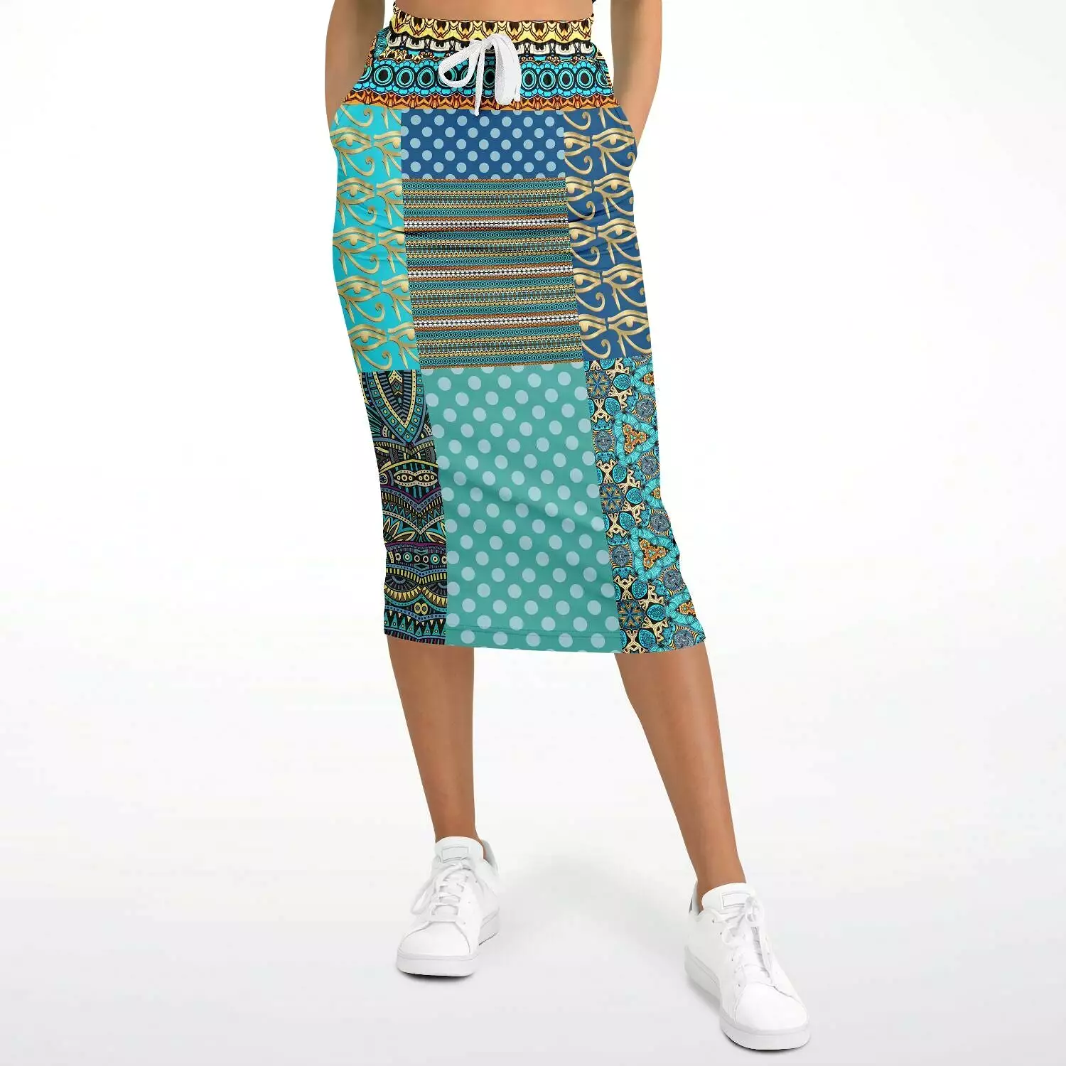 Many Blessings Horus Eye Eco-Poly Long Pocket Skirt