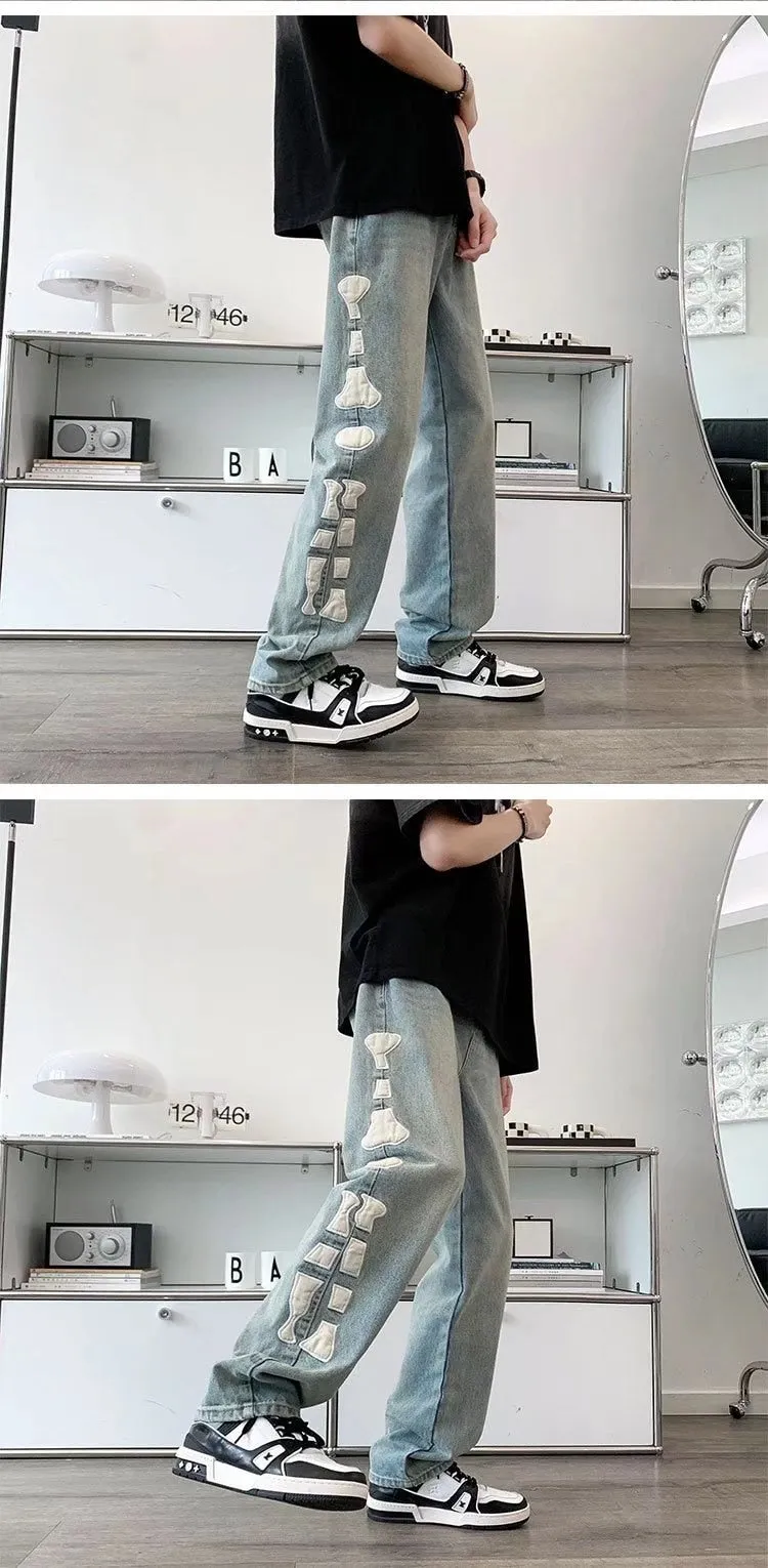 Men's Summer Korean Version Thin Denim Loose Straight Leg Pants