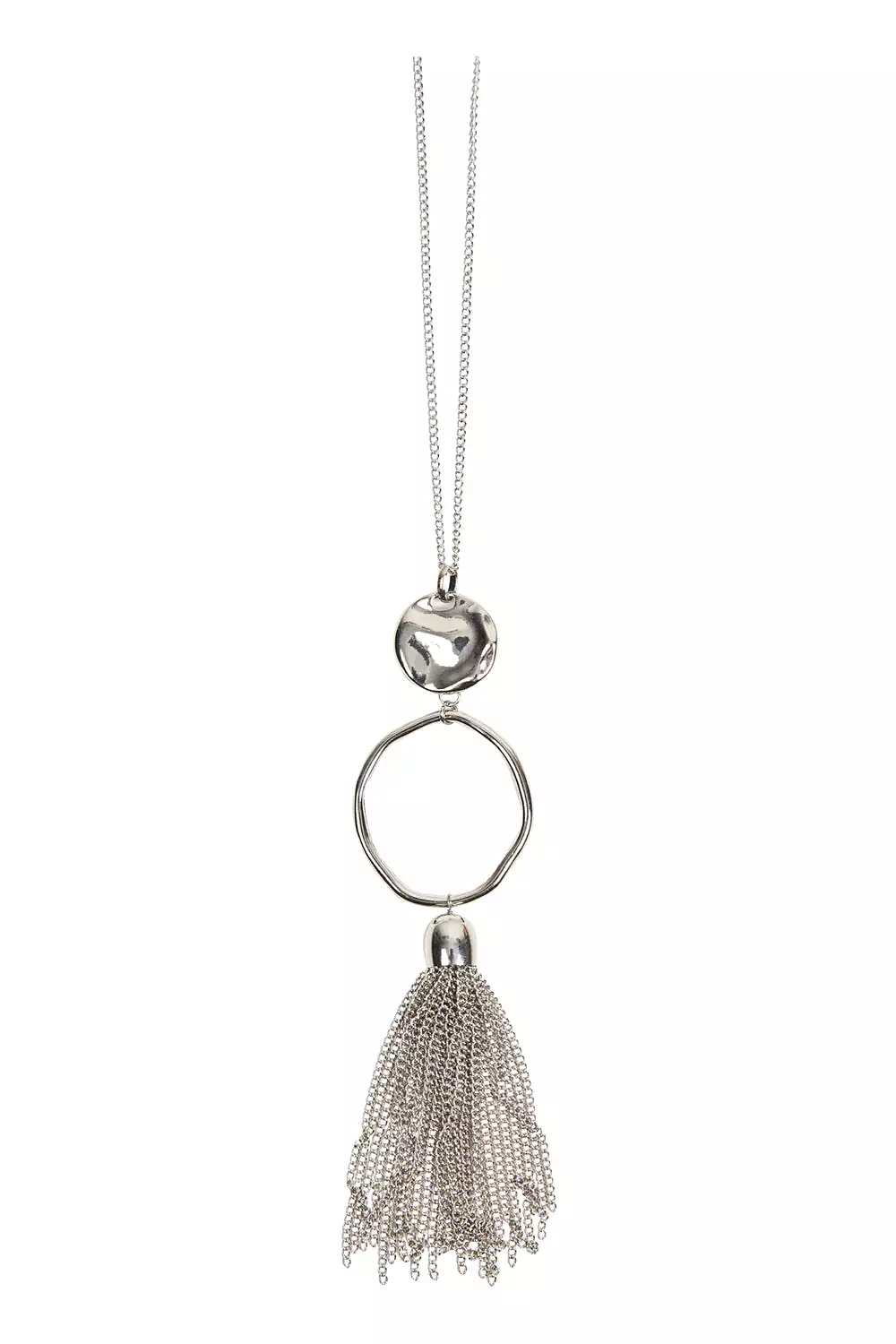 Meta Drop Necklace - Silver