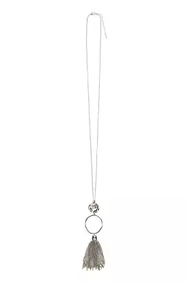 Meta Drop Necklace - Silver