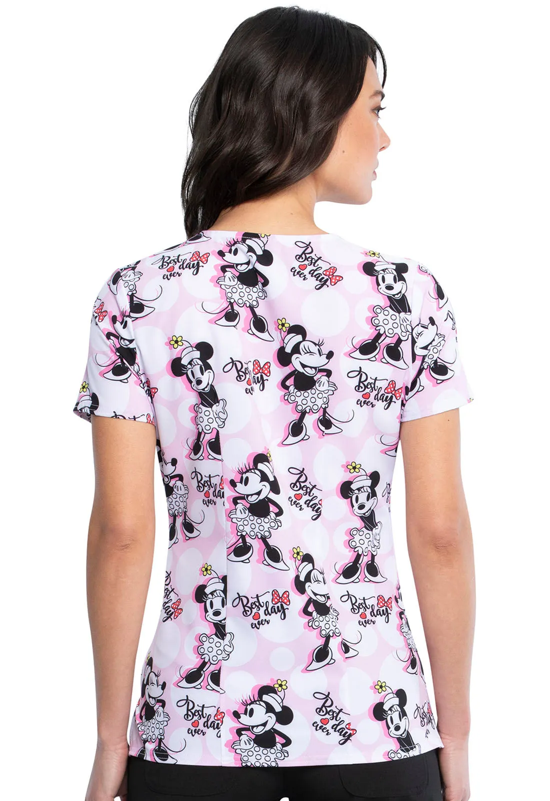 Minnie Mouse V-Neck Top in Polka Dot Day