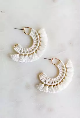 Miss Me Earrings in White