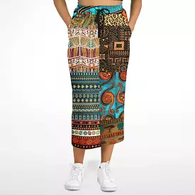 Mother Lode African Print Eco-Poly Long Pocket Skirt