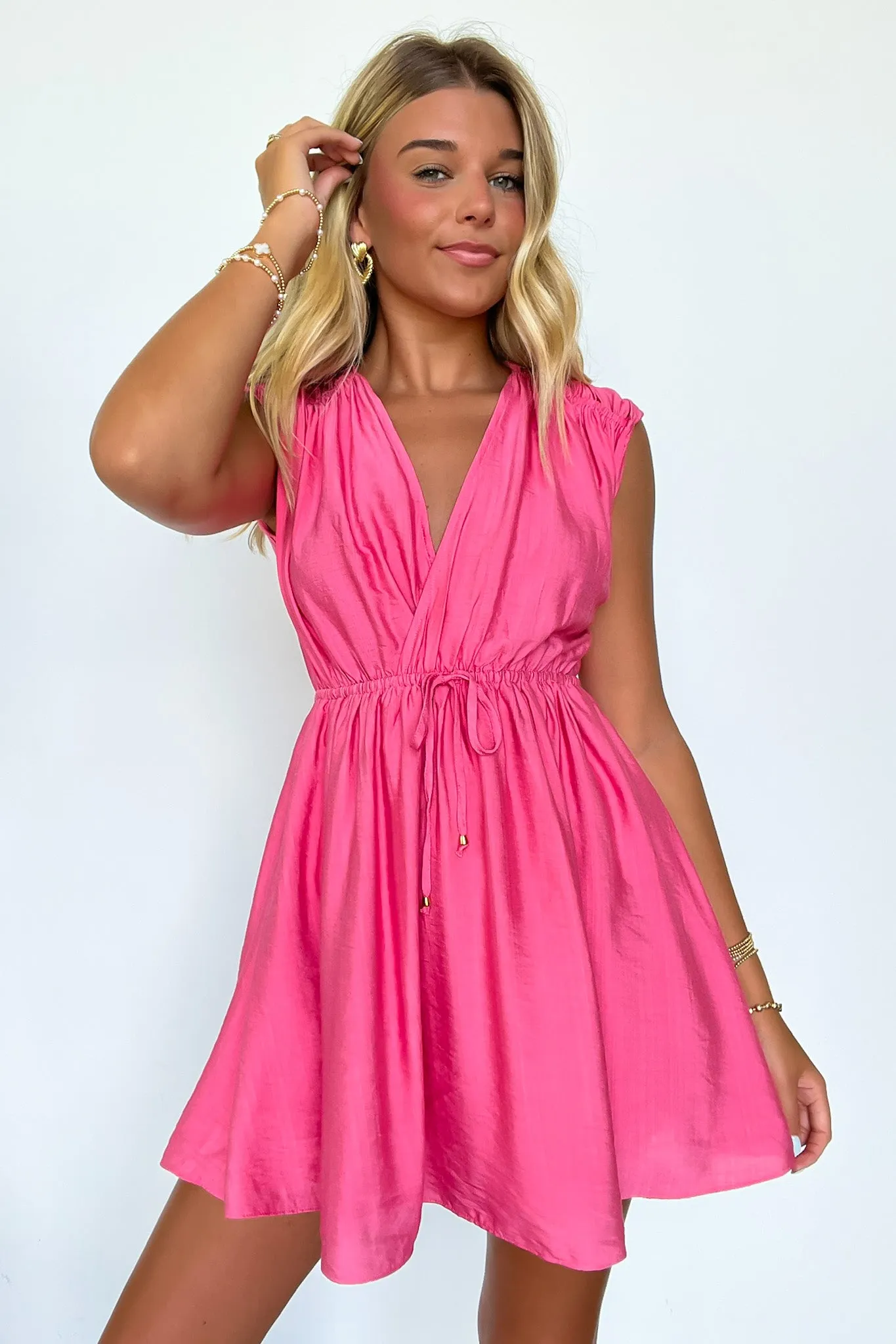 Nadia Ruched Wrap Dress